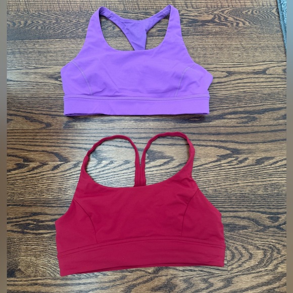 lululemon athletica Other - 2 Lululemon Bras Train Times Magenta Red Circuit Breaker Magenta Purple size 10